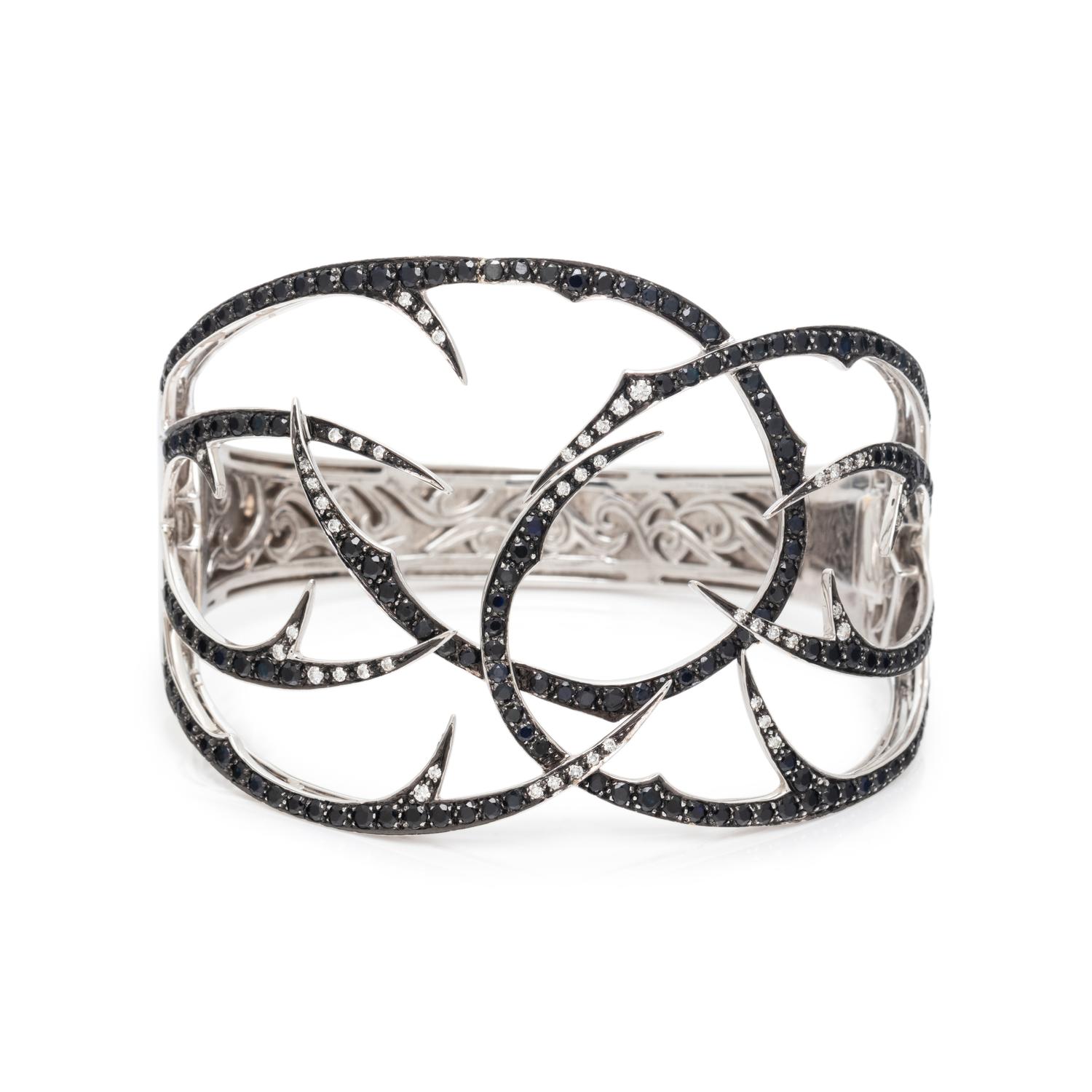 STEPHEN WEBSTER, DIAMOND AND SAPPHIRE 'THORN CUFF' BRACELET