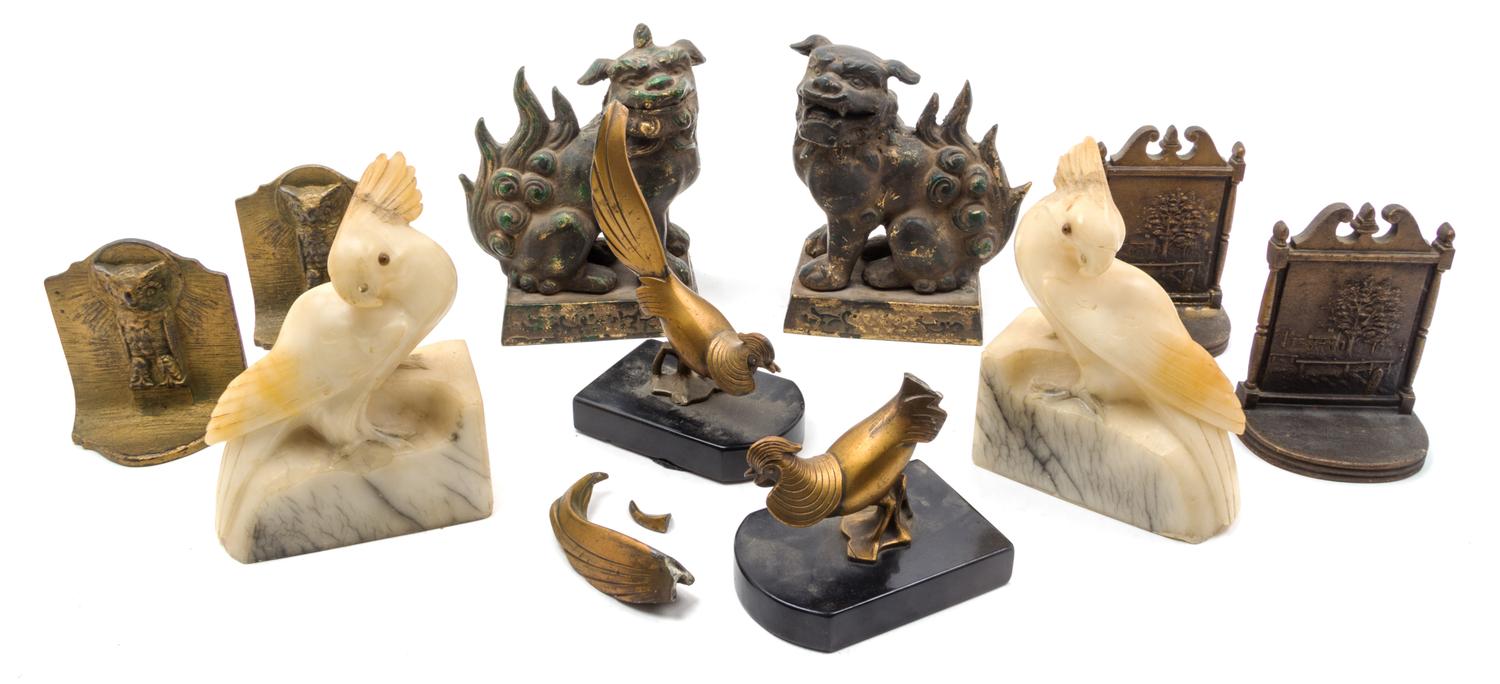Five Pairs of Book Ends Height of tallest 7 1/2 inches. — 20TH CENTURY