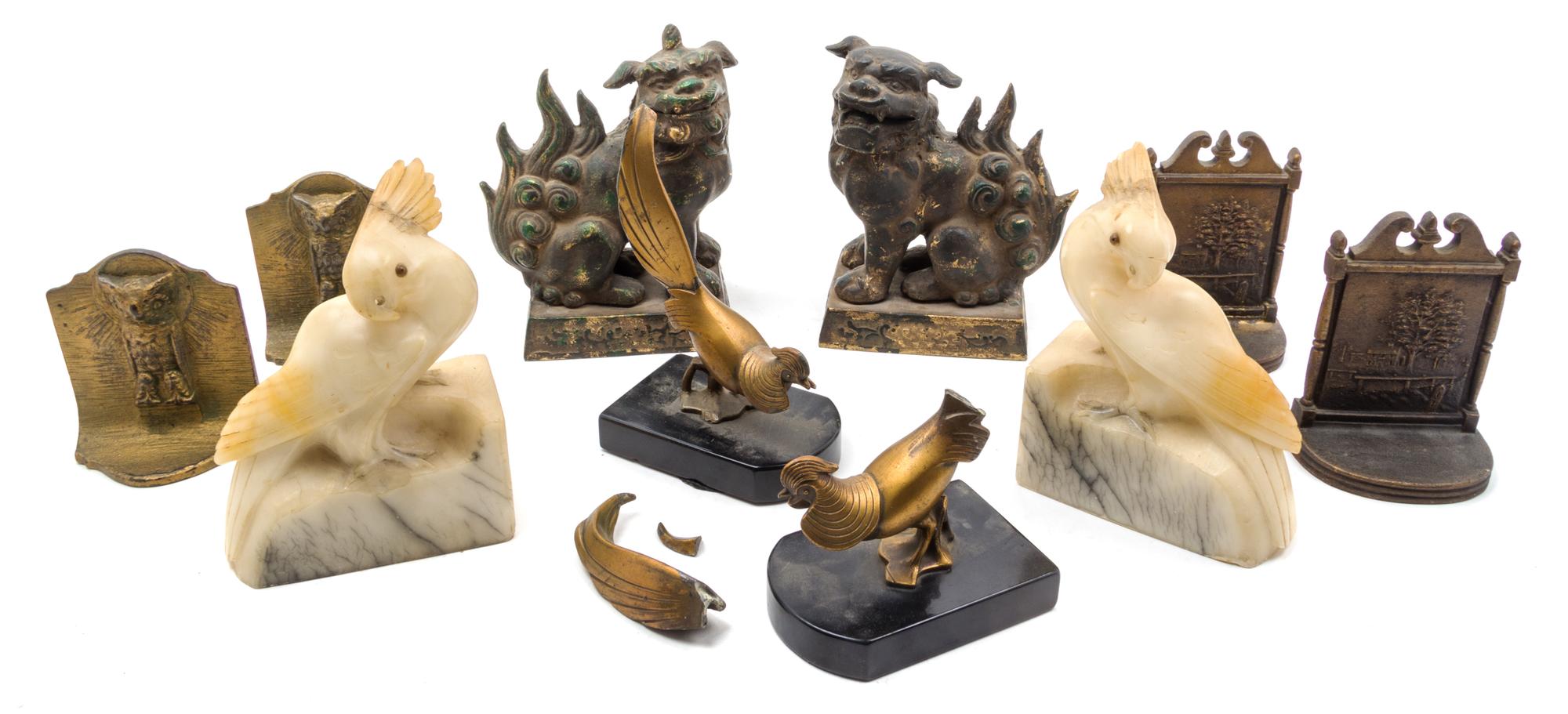 Five Pairs of Book Ends Height of tallest 7 1/2 inches. — 20TH CENTURY