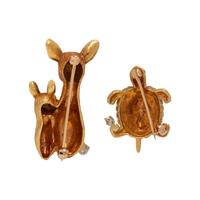COLLECTION OF YELLOW GOLD ANIMAL BROOCHES