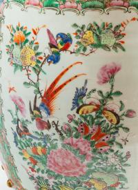 A Pair of Chinese Export Rose Medallion Porcelain Garden Seats