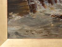 S.G. Warel Boats at Sea oil on canvas
