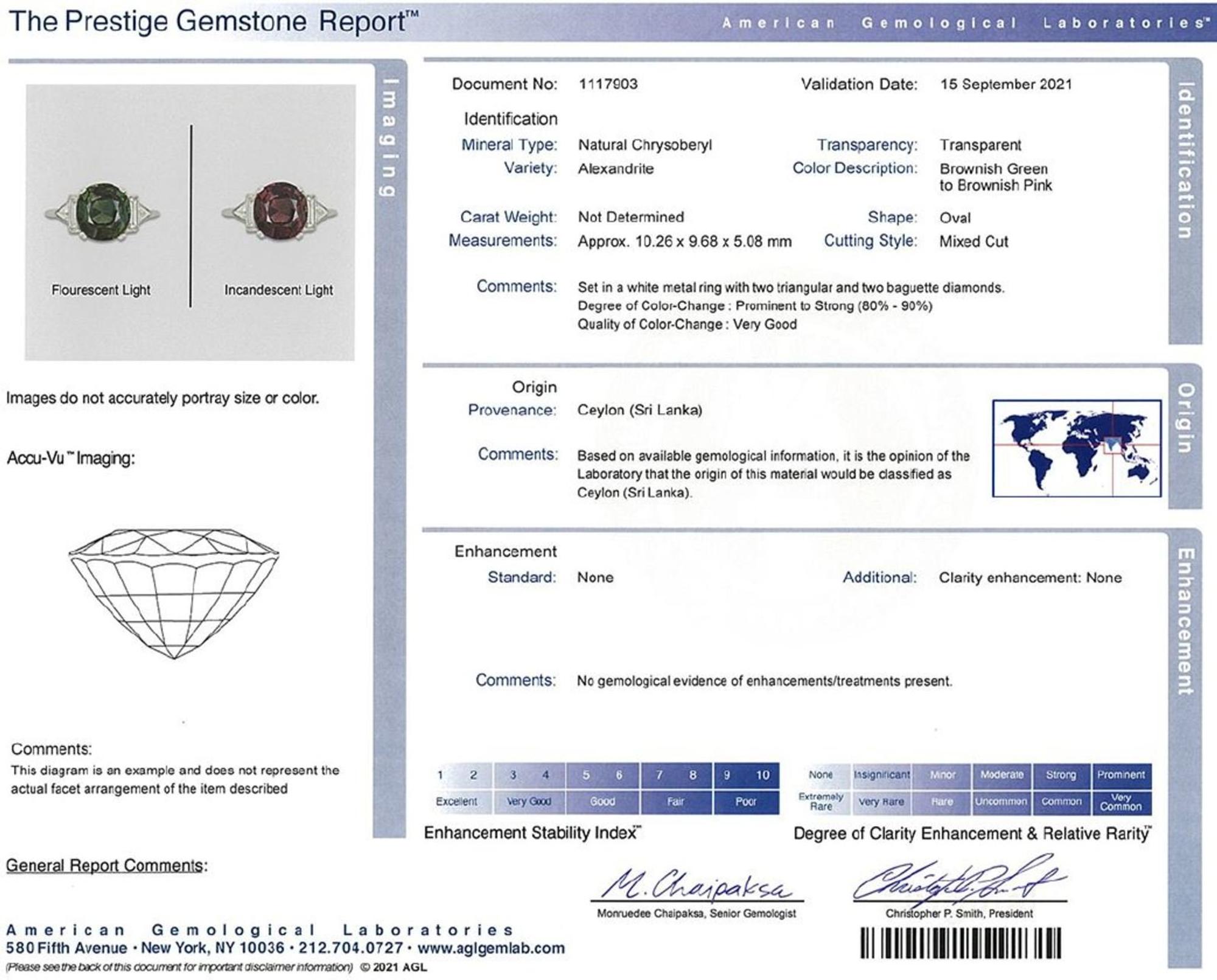 ALEXANDRITE AND DIAMOND RING