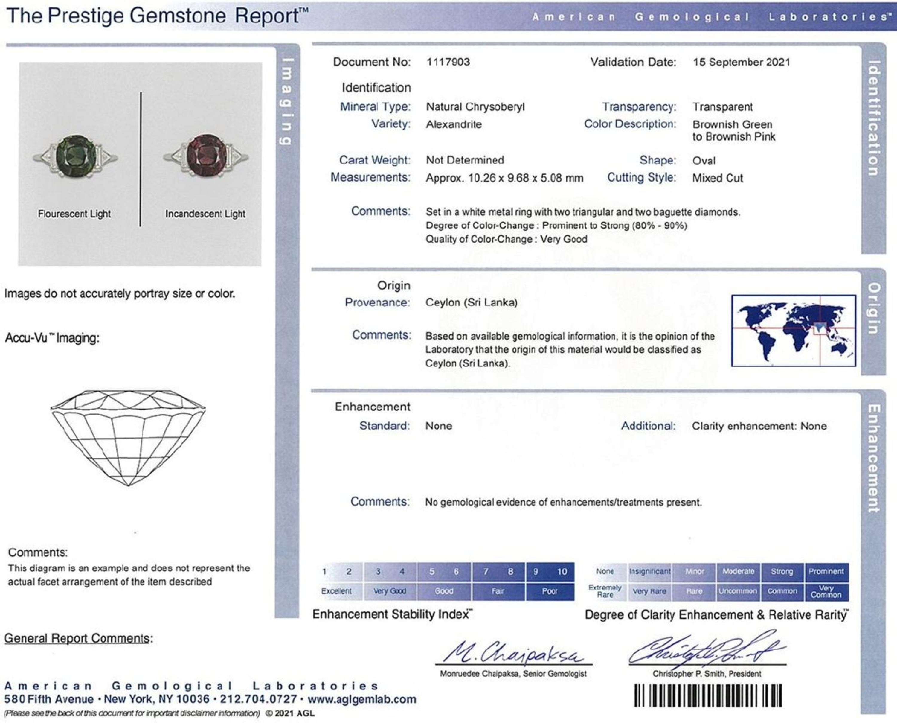 ALEXANDRITE AND DIAMOND RING