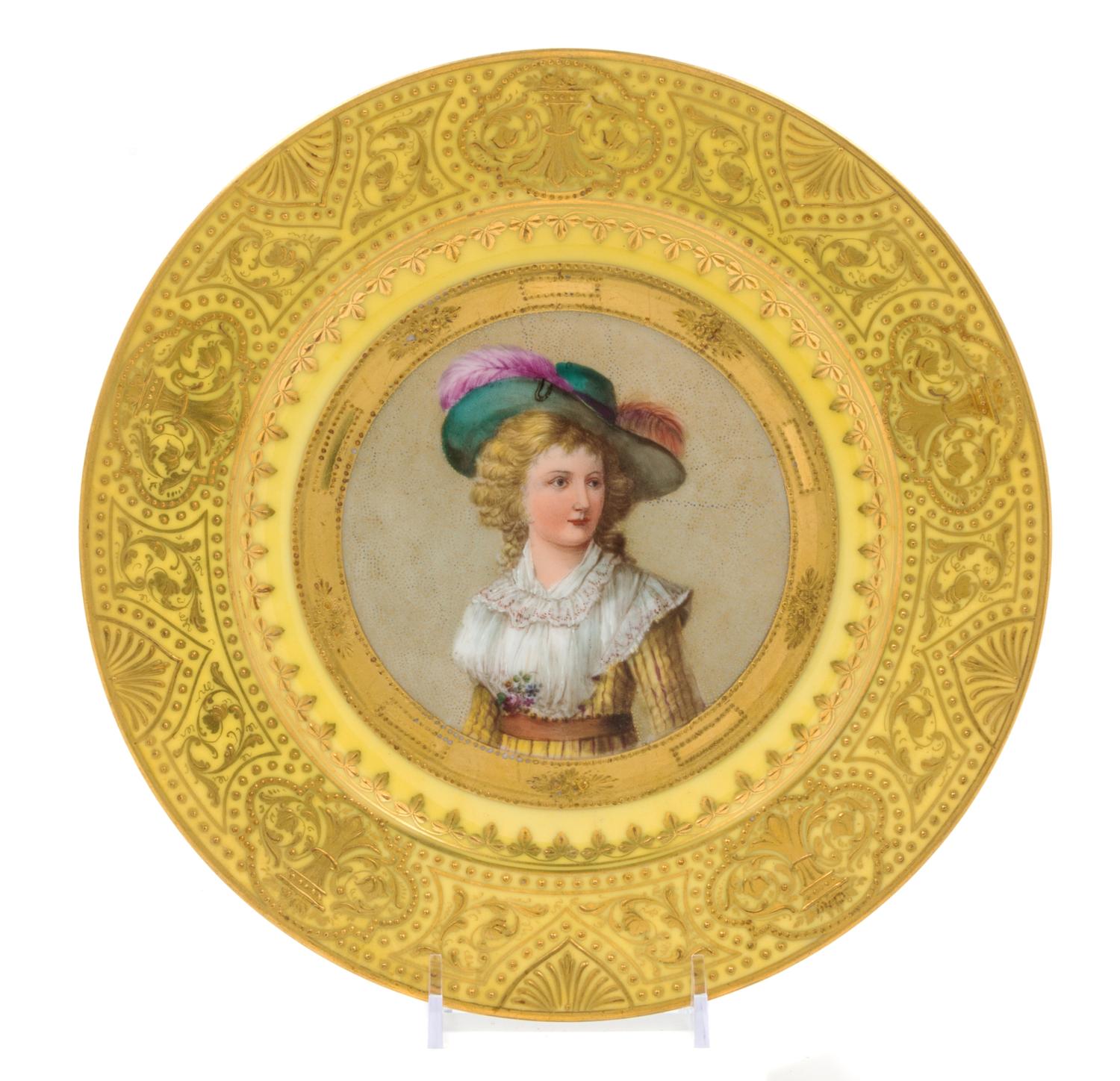 A Dresden Porcelain Cabinet Plate Diameter 9 5/8 inches.