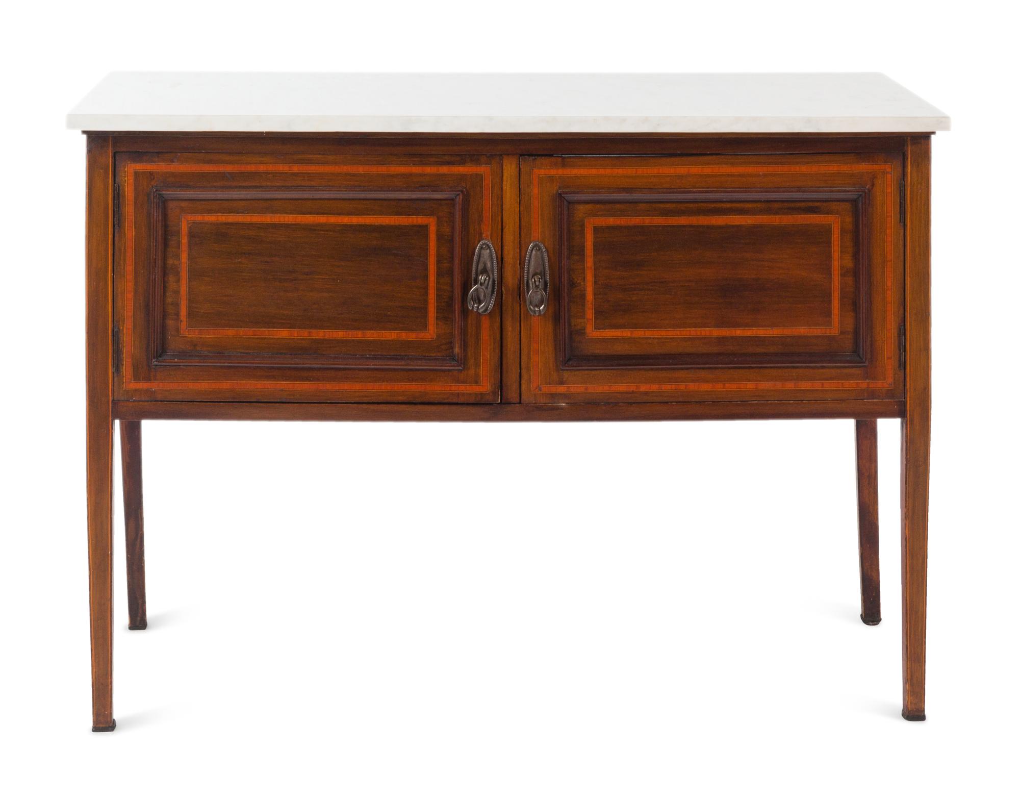 An Edwardian Style Marble-Top Cabinet