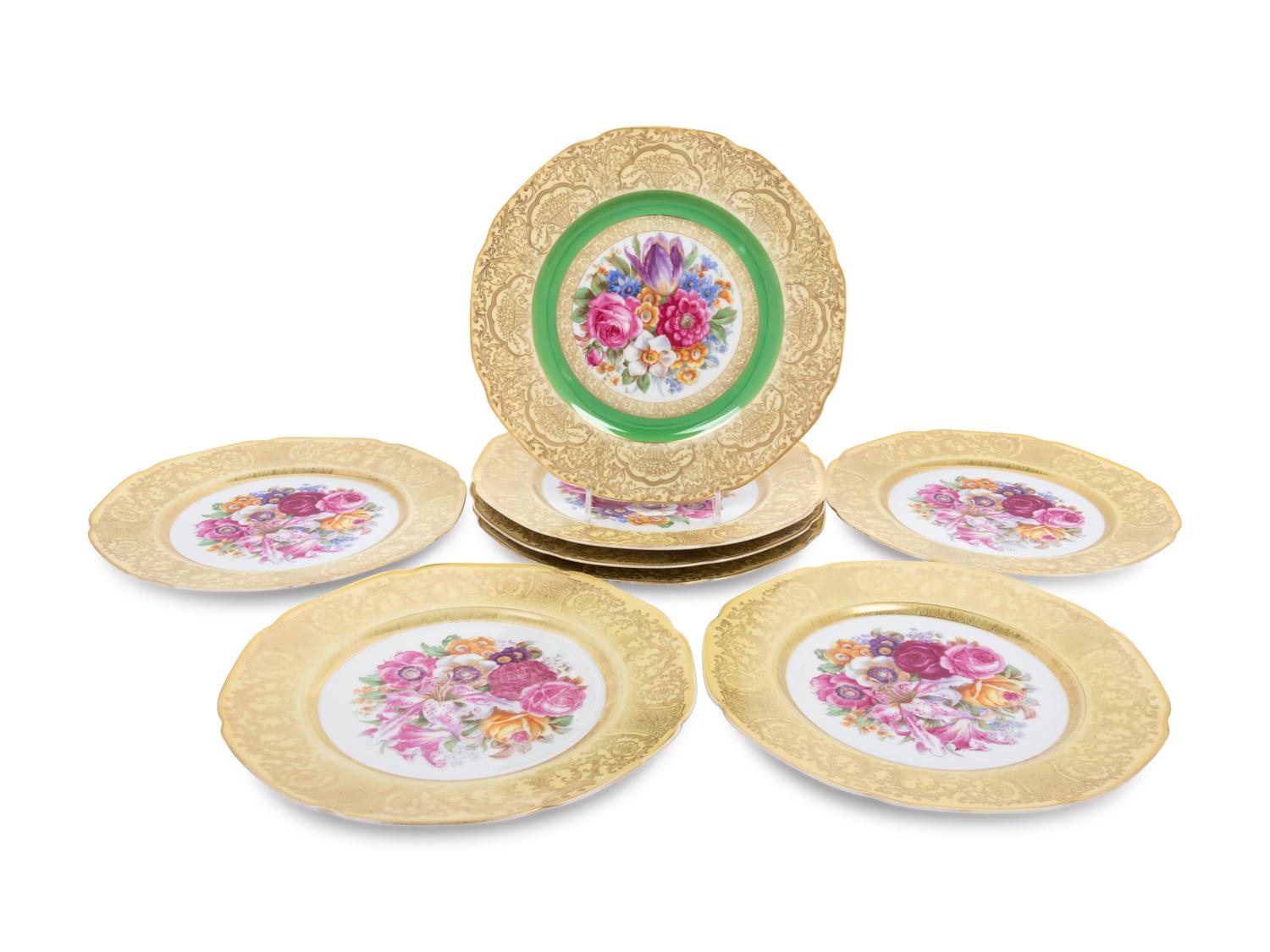 A Set of Eight Bavarian Porcelain Chargers