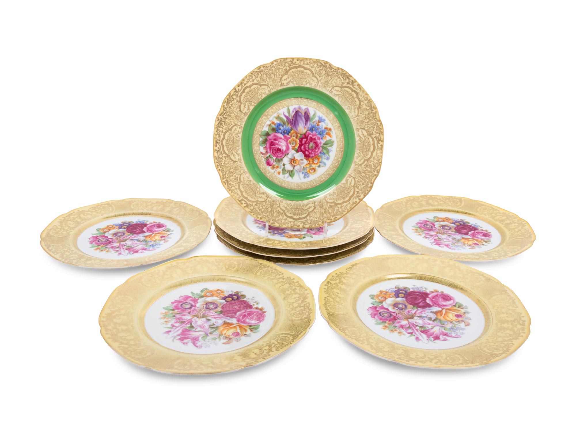 A Set of Eight Bavarian Porcelain Chargers