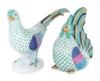 A Herend Porcelain Rooster and Pheasant