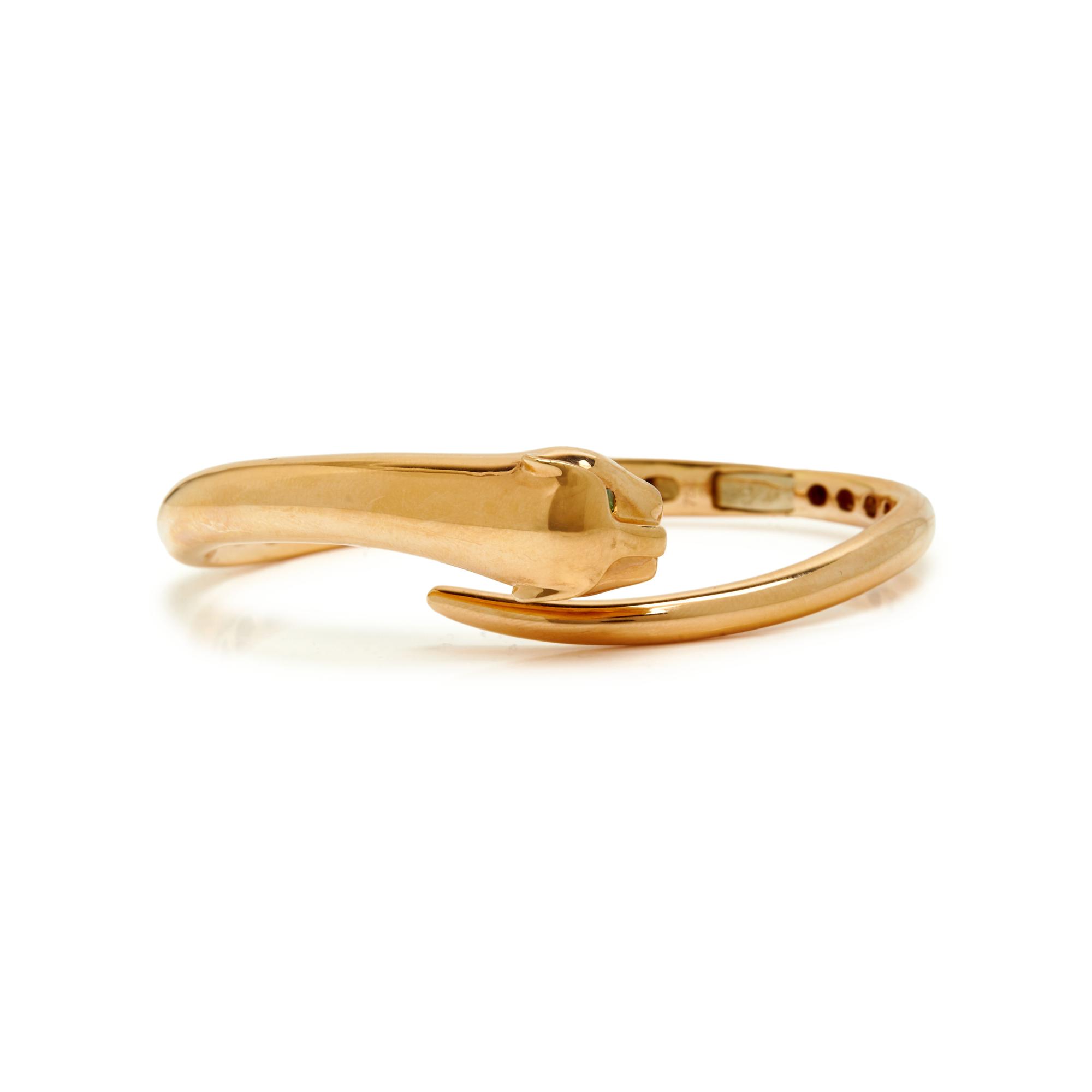 ANITA KO, ROSE GOLD AND TSAVORITE GARNET PANTHER BANGLE BRACELET