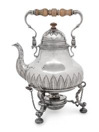 An English Silver Hot Water Kettle on Stand