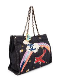 Chanel Denim Shoulder Bag with Embroidery and Appliqué, 2004