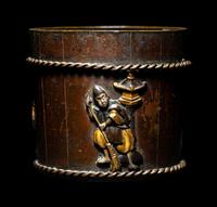 A Japanese Mixed-Metal Bucket-Form Holder