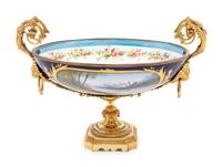 A Sèvres Style Gilt Bronze Mounted Porcelain Bowl