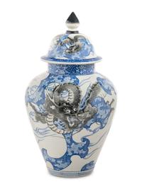 A Japanese Blue and White Porcelain Jar