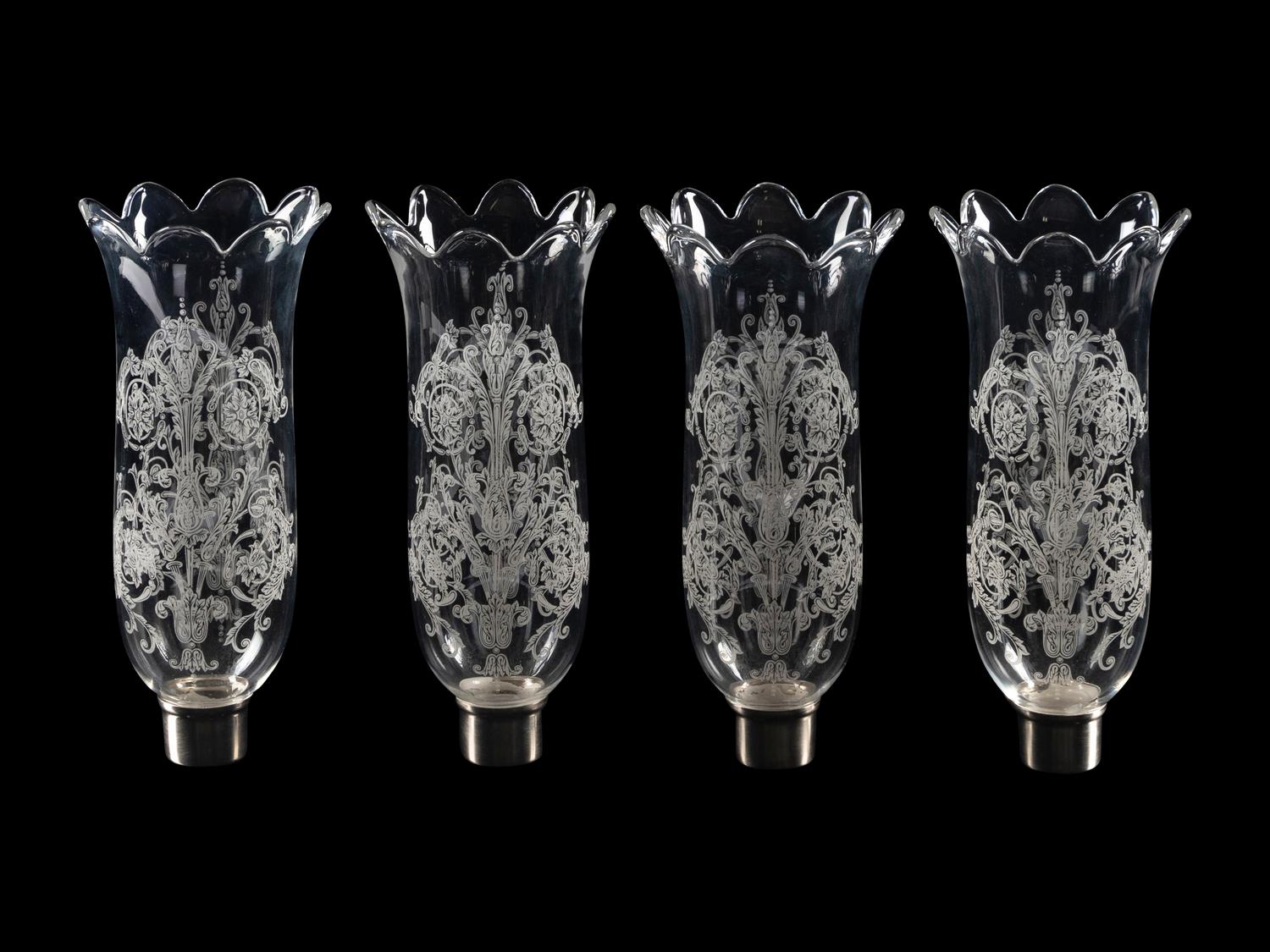 A Pair of Baccarat Etched and Molded Glass Figural Two-Light Candelabra
