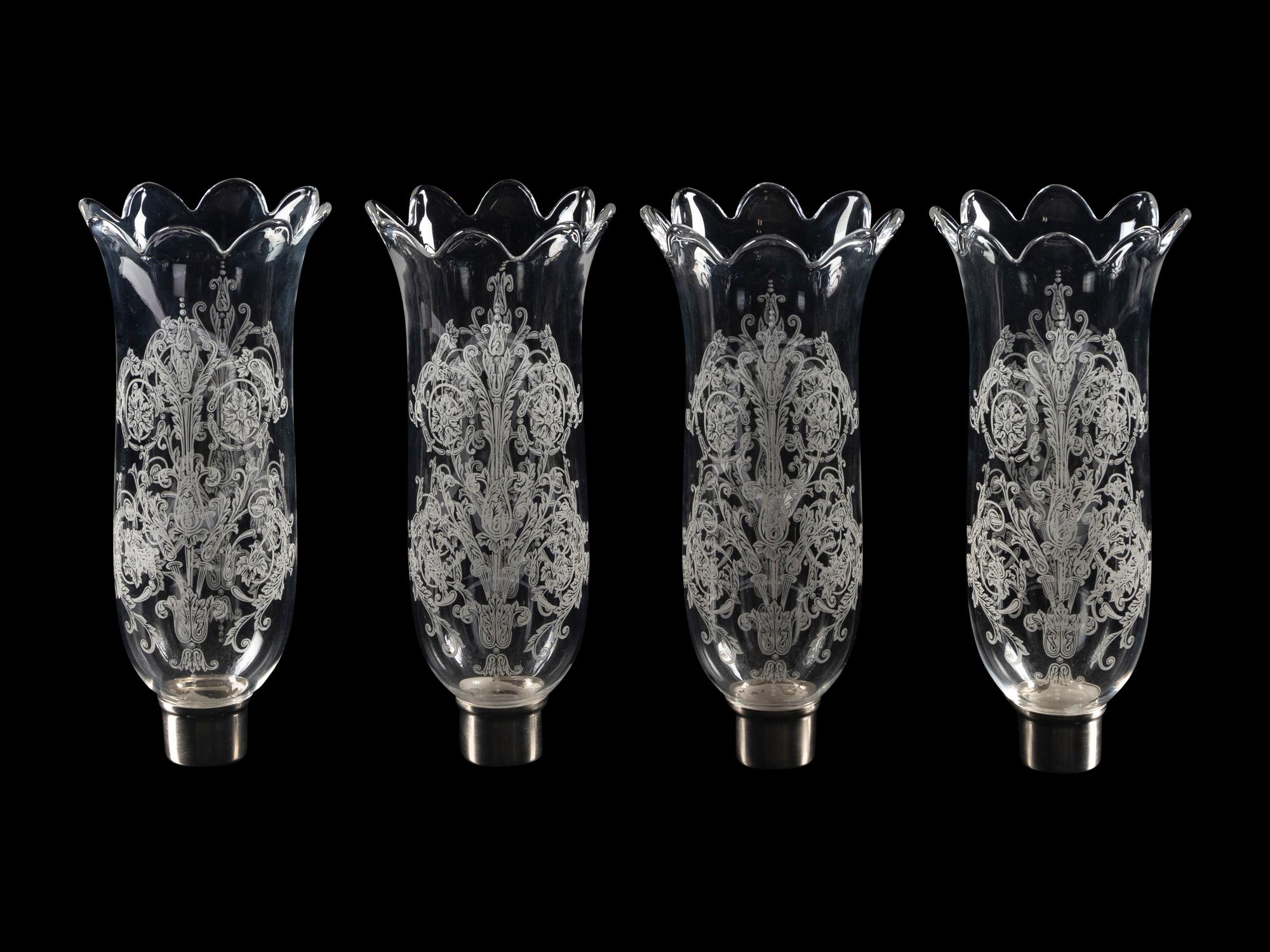 A Pair of Baccarat Etched and Molded Glass Figural Two-Light Candelabra