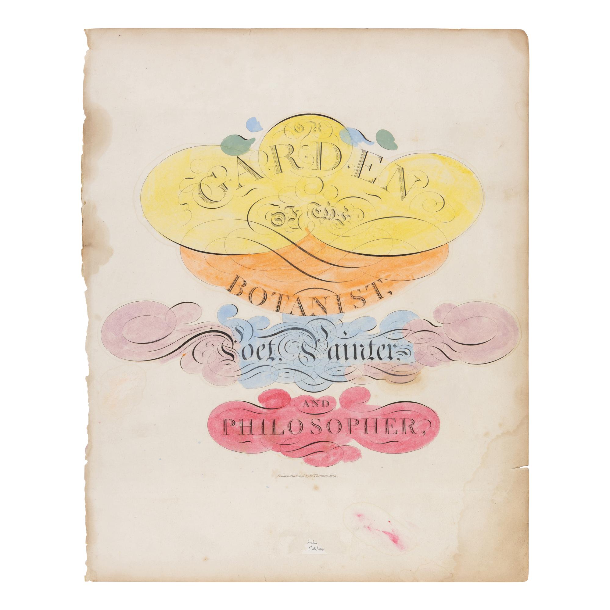 [Natural History] Thornton, Robert John. Group of 18 botanical plates from the 1812 quarto edition of "Temple of Flora"