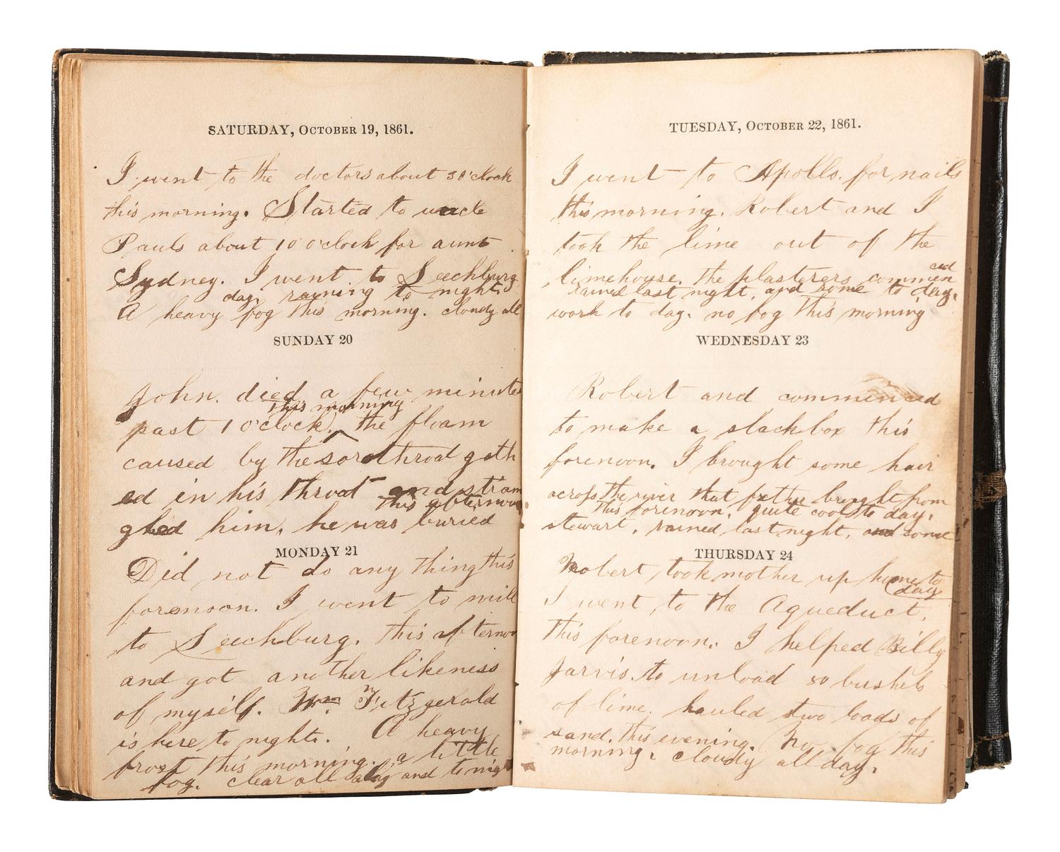 [CIVIL WAR]. Archive of items related to Sgt. James B. Parks, Co. C, 139th Pennsylvania Infantry, mortally wounded and buried at Gettysburg, highlighted by 2 diaries containing Antietam and Fredericksburg content.