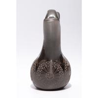Award-Winning Pictorial Sgraffito Blackware Wedding Vase