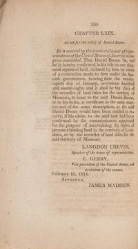 [Boone, Daniel] Group of 3 Items Related to Daniel Boone