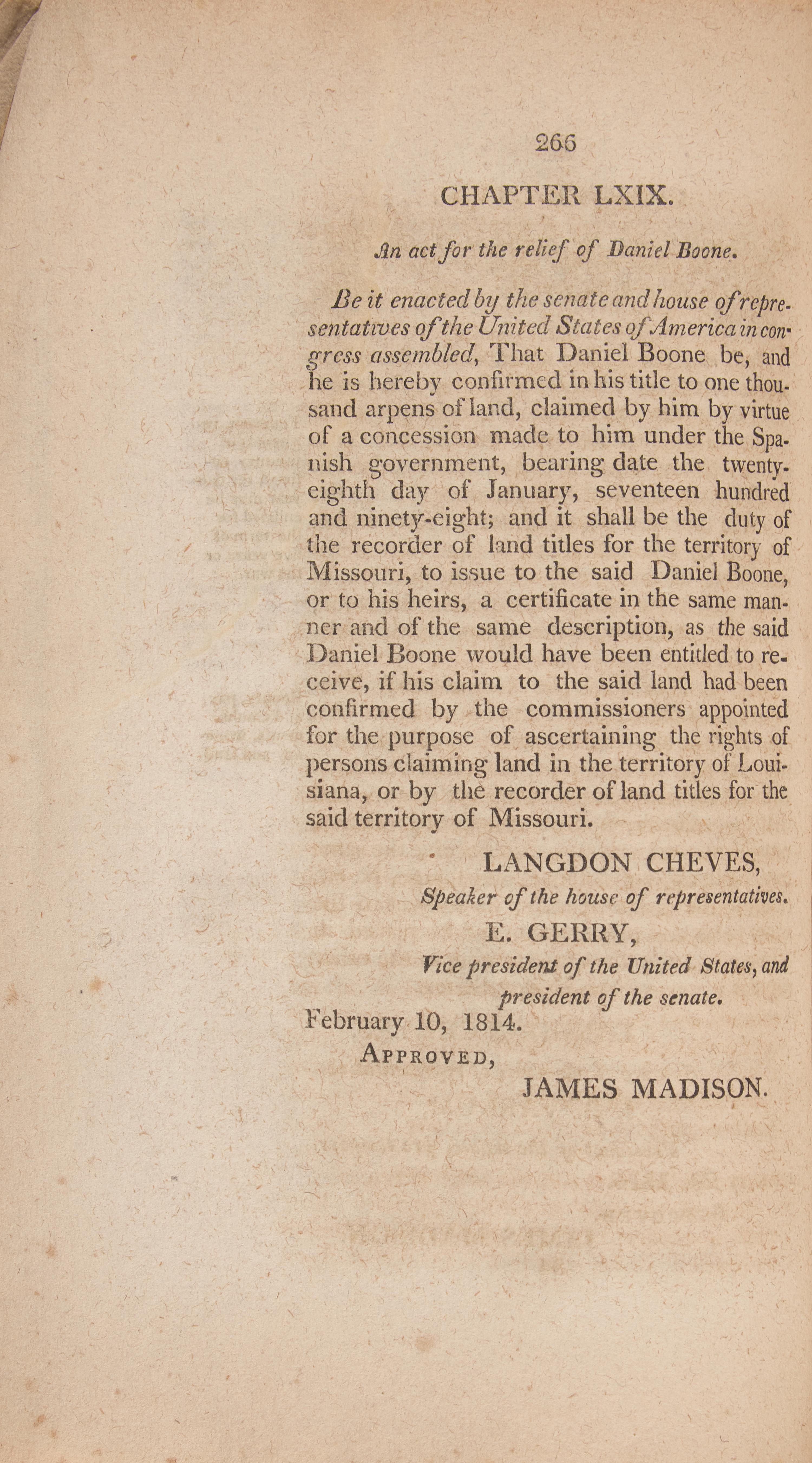 [Boone, Daniel] Group of 3 Items Related to Daniel Boone