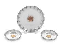 Three Bulgari Silver and Ancient Coin-Inset Dishes