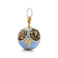 ANTIQUE, ENAMEL AND YELLOW GOLD PENDANT BALL WATCH