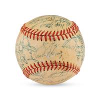 A 1957 World Series Champions Milwaukee Braves Team Signed Autograph Baseball Including Hank Aaron (JSA Letter of Authenticity),