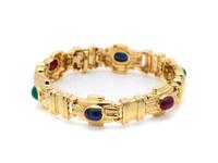 YELLOW GOLD AND MULTIGEM BRACELET