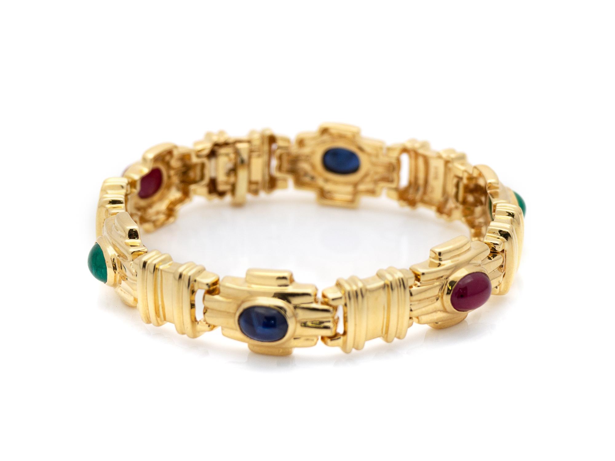 YELLOW GOLD AND MULTIGEM BRACELET