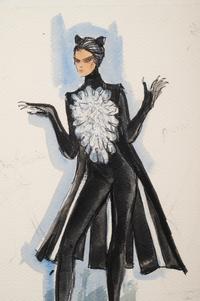 Edith Head Costume Illustration for Cicely Tyson in Blue Bird , c1976
