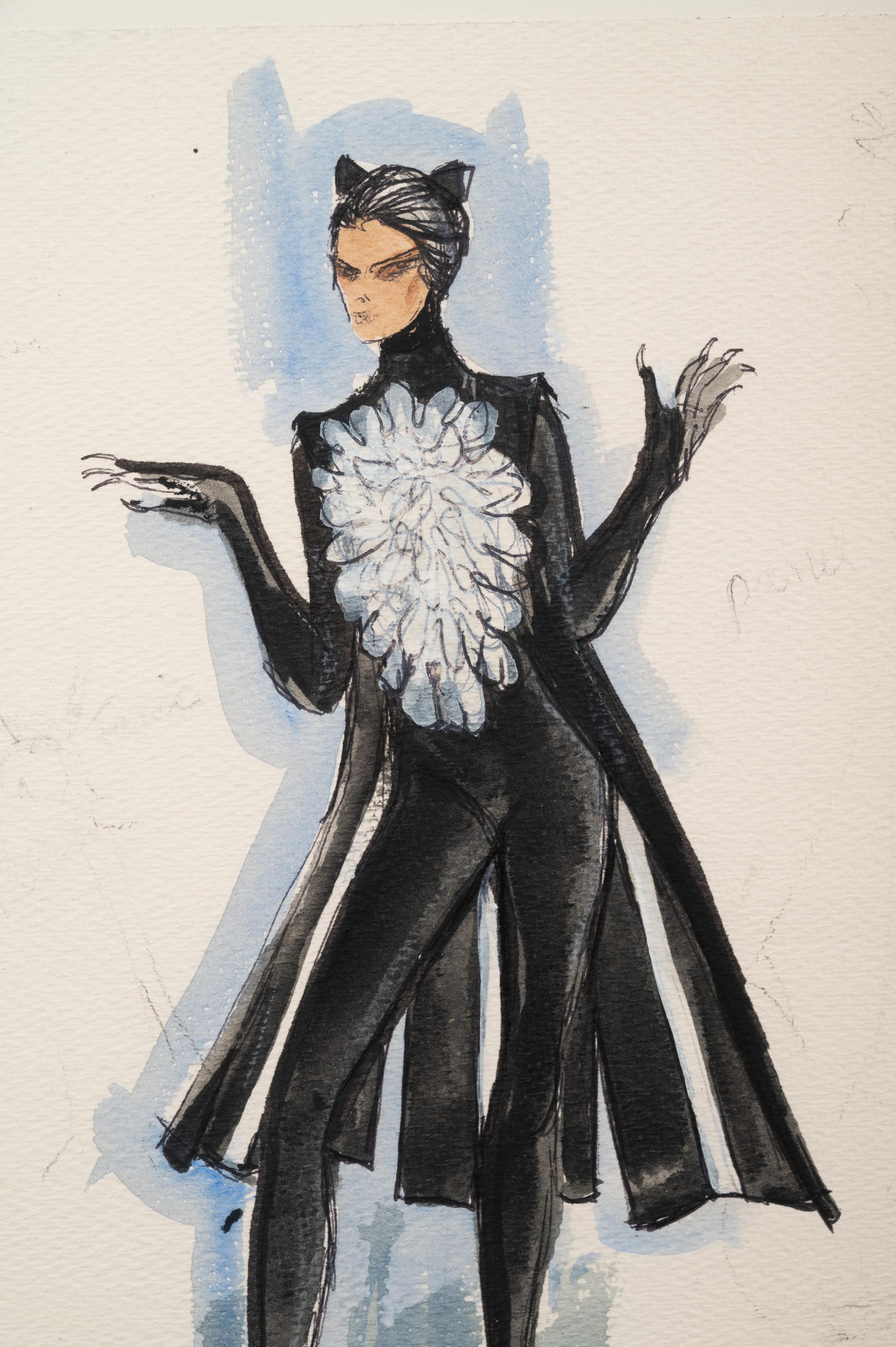 Edith Head Costume Illustration for Cicely Tyson in Blue Bird , c1976