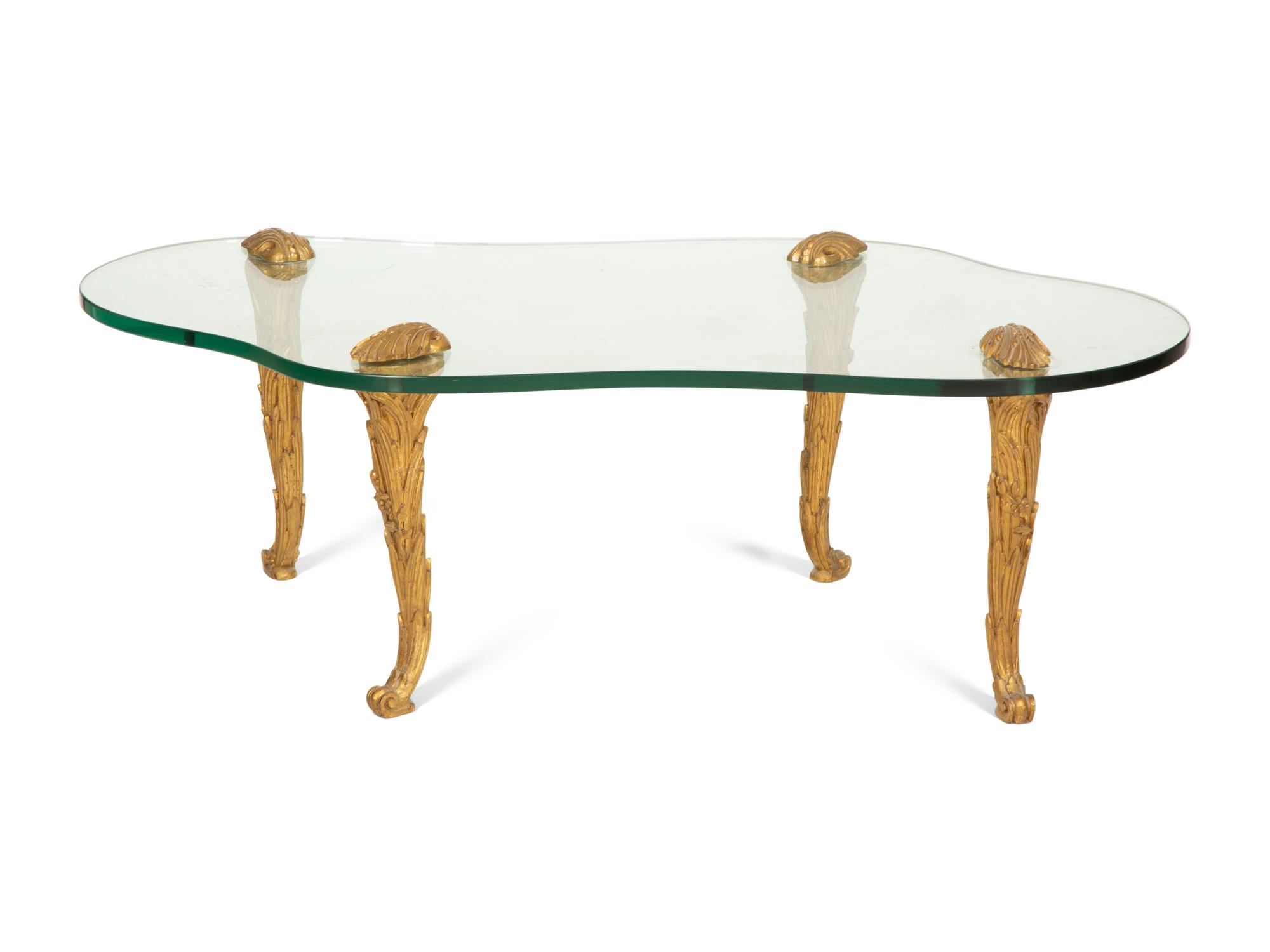 A French Gilt Metal and Glass Low Table