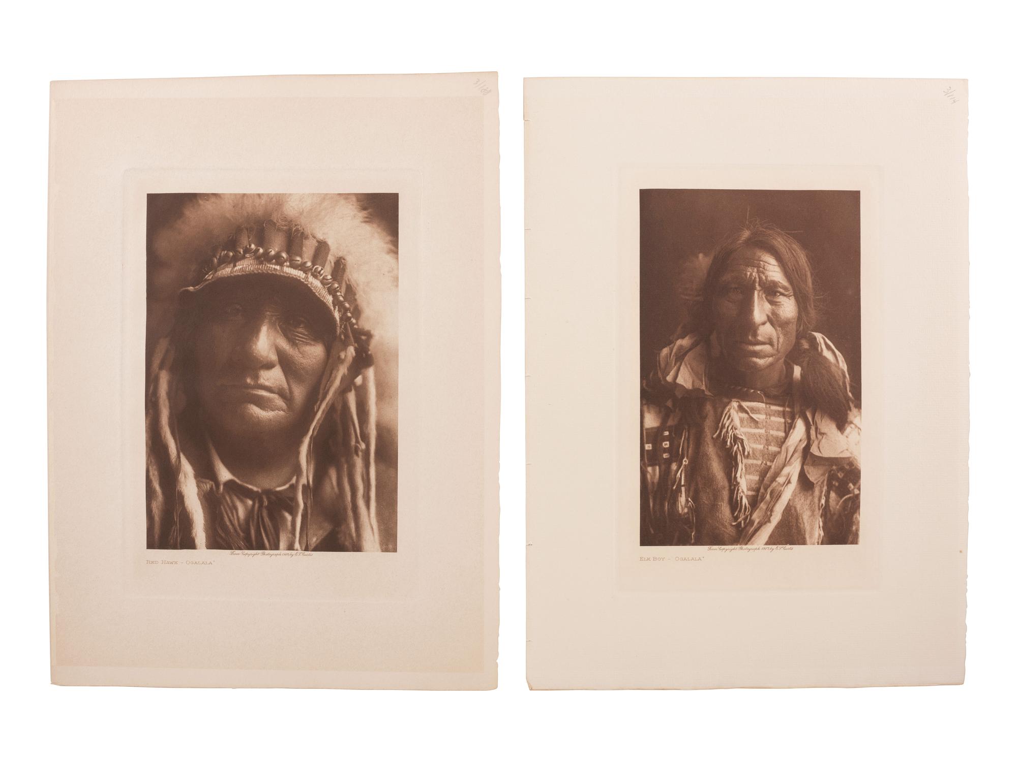 CURTIS, Edward (1868-1952), photographer. A group of 10 photogravures of Oglala subjects.