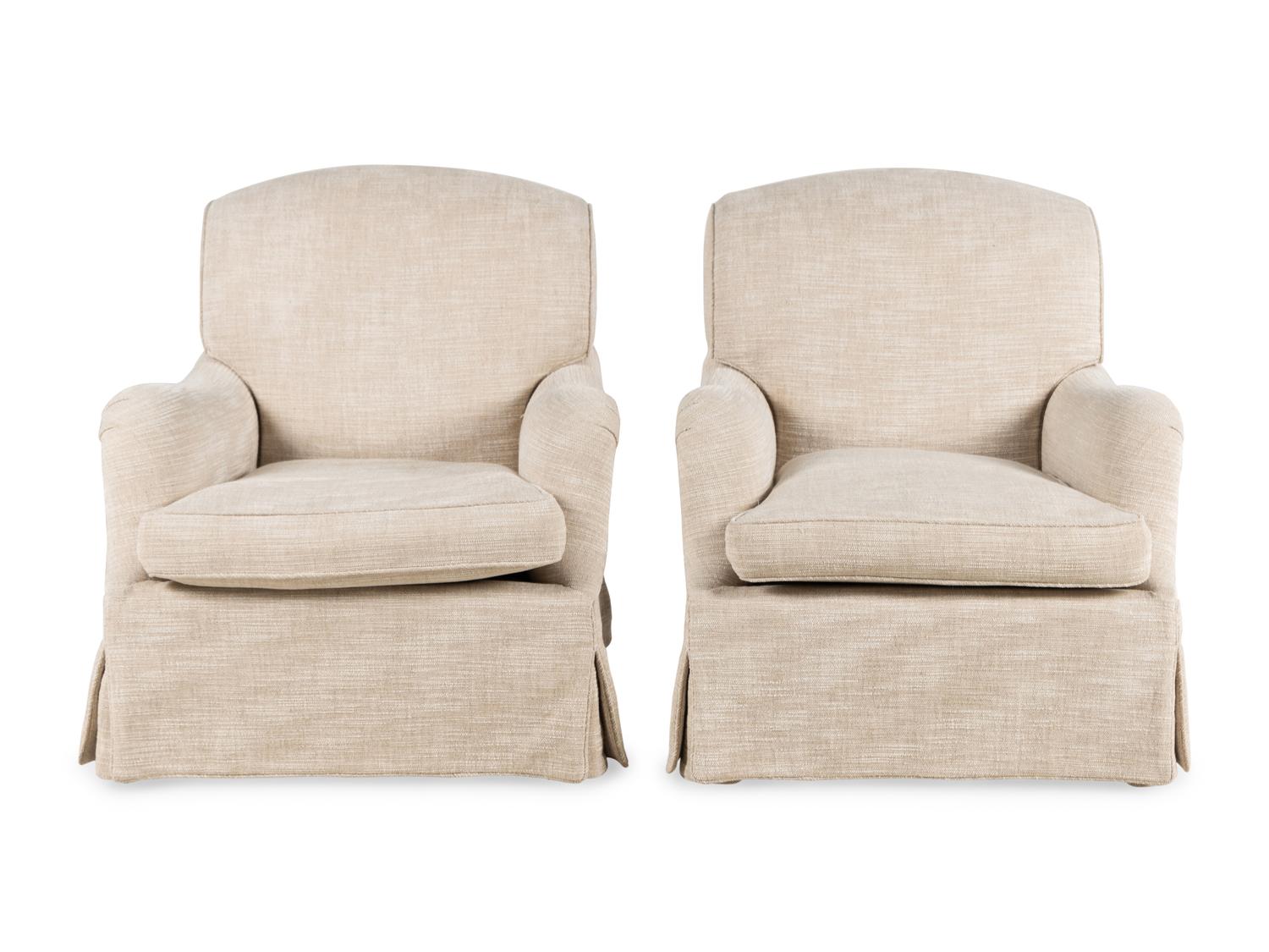 A Pair of Bridgewater Style Lounge Chairs