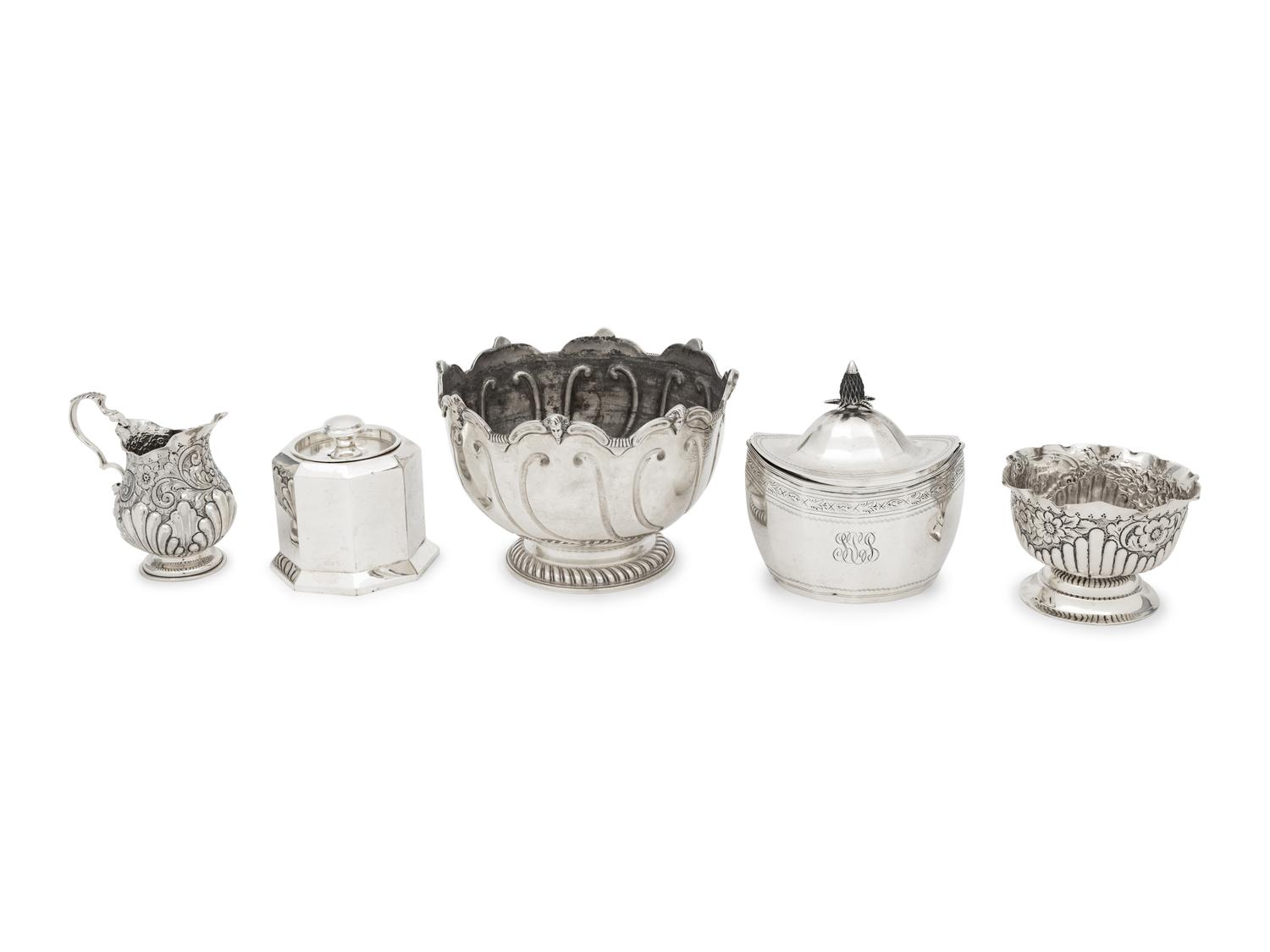 A Group of English Silver Hollowware Articles