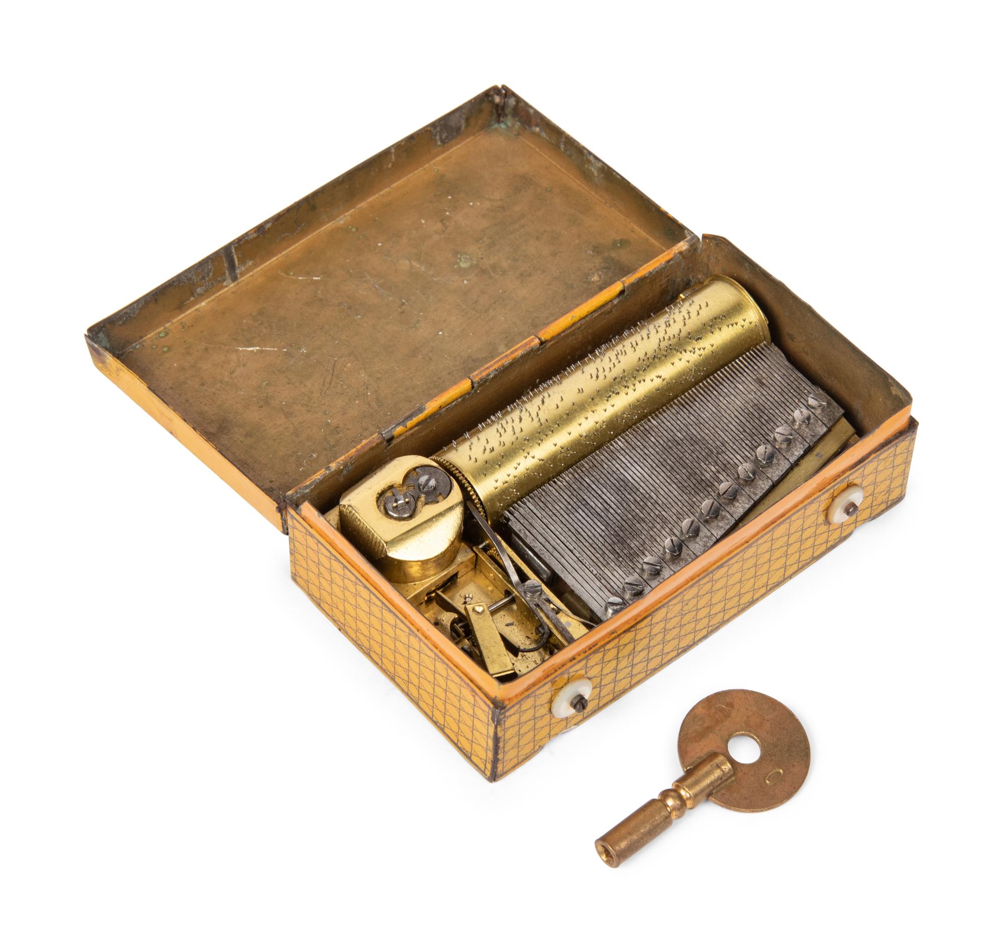 A Musical Movement in a Tin Transfer Box