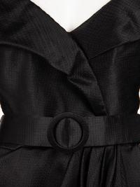 Scaasi Satin Seersucker Evening Dress with Belt, 1980-90s