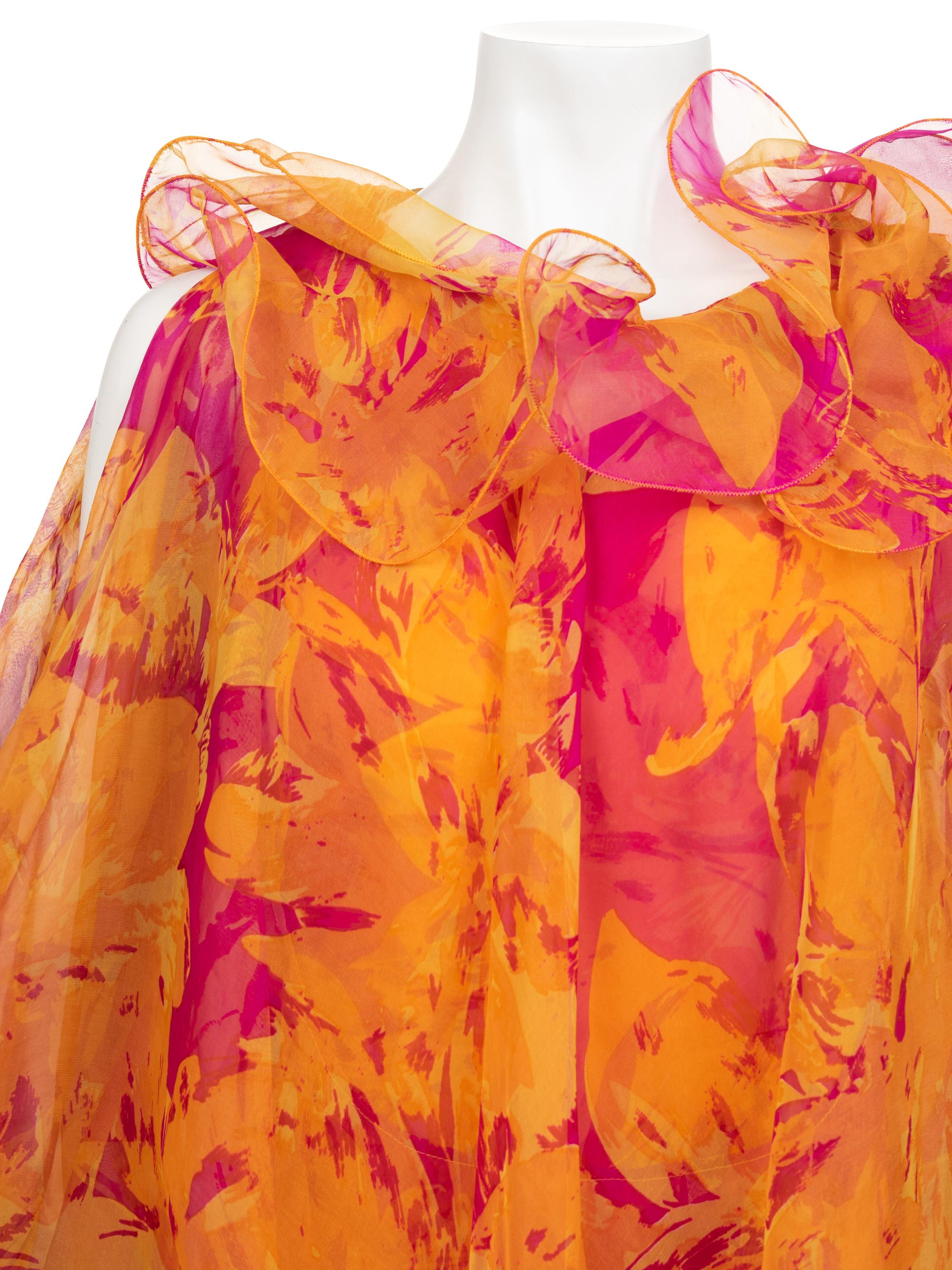 Pierre Cardin Haute Couture Ruffle Gown, 1990-2000s