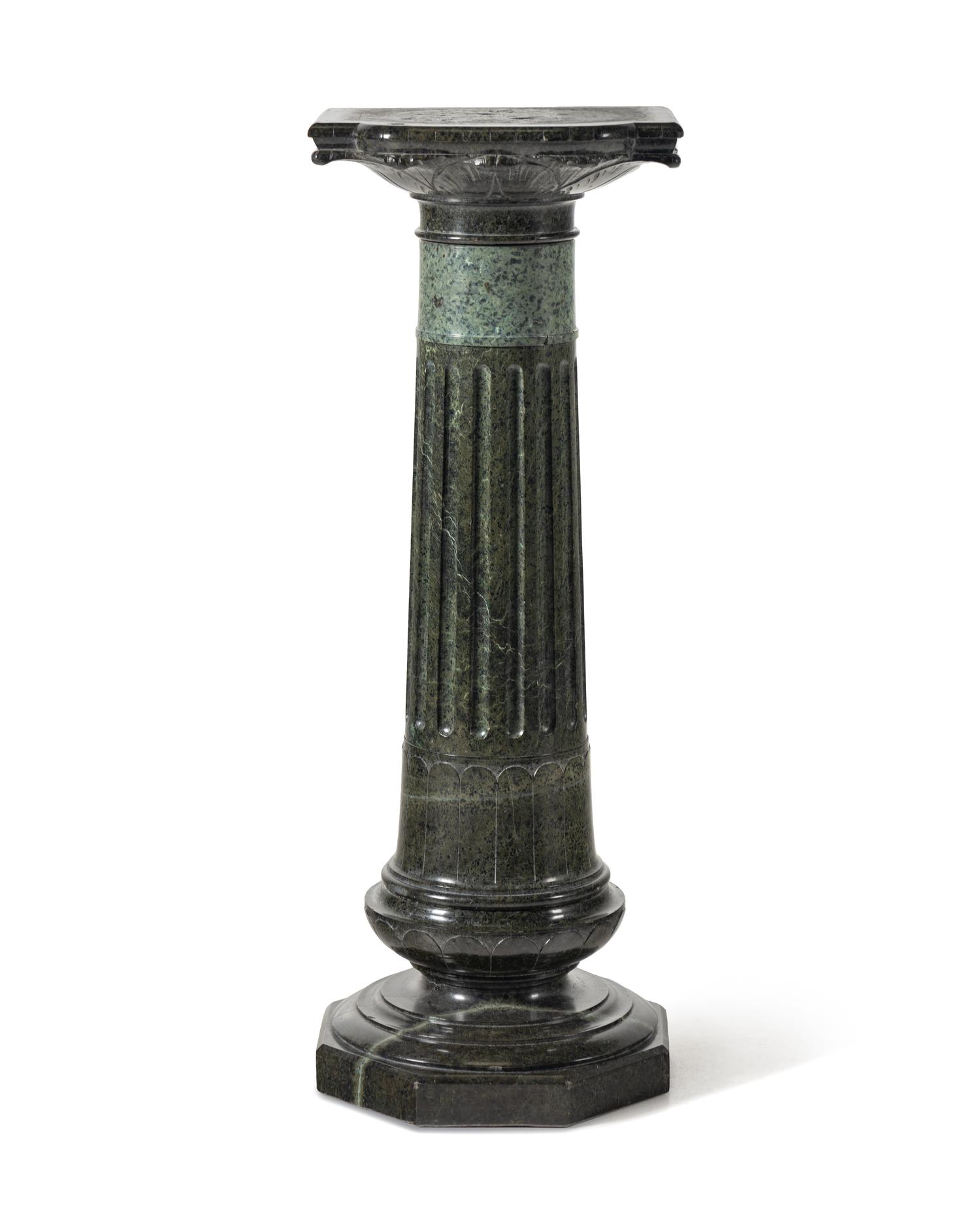 A Continental Green Marble Pedestal
