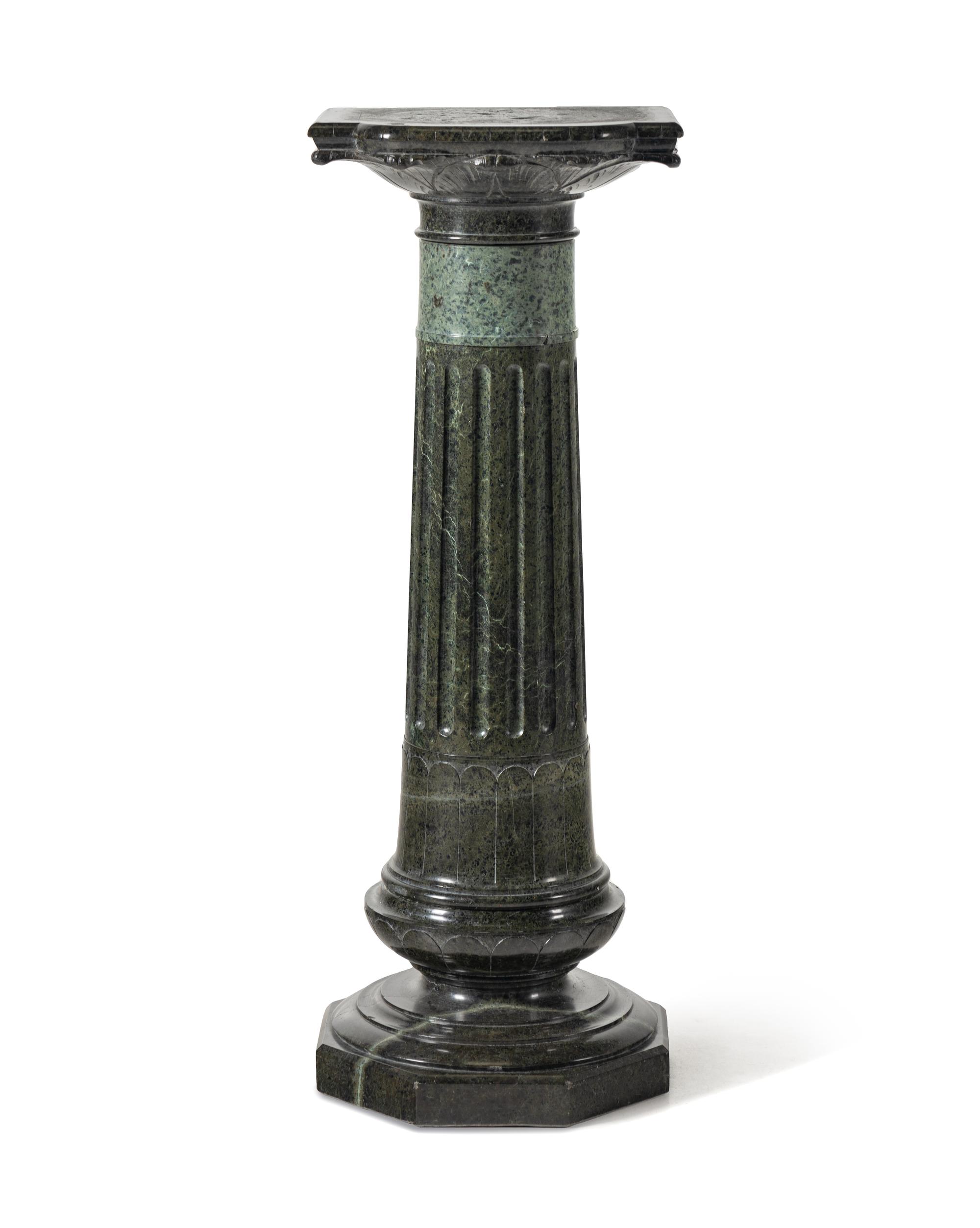 A Continental Green Marble Pedestal