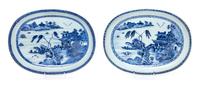 Two Canton Export Porcelain Platters Width 11 1/2 inches. — 19TH CENTURY