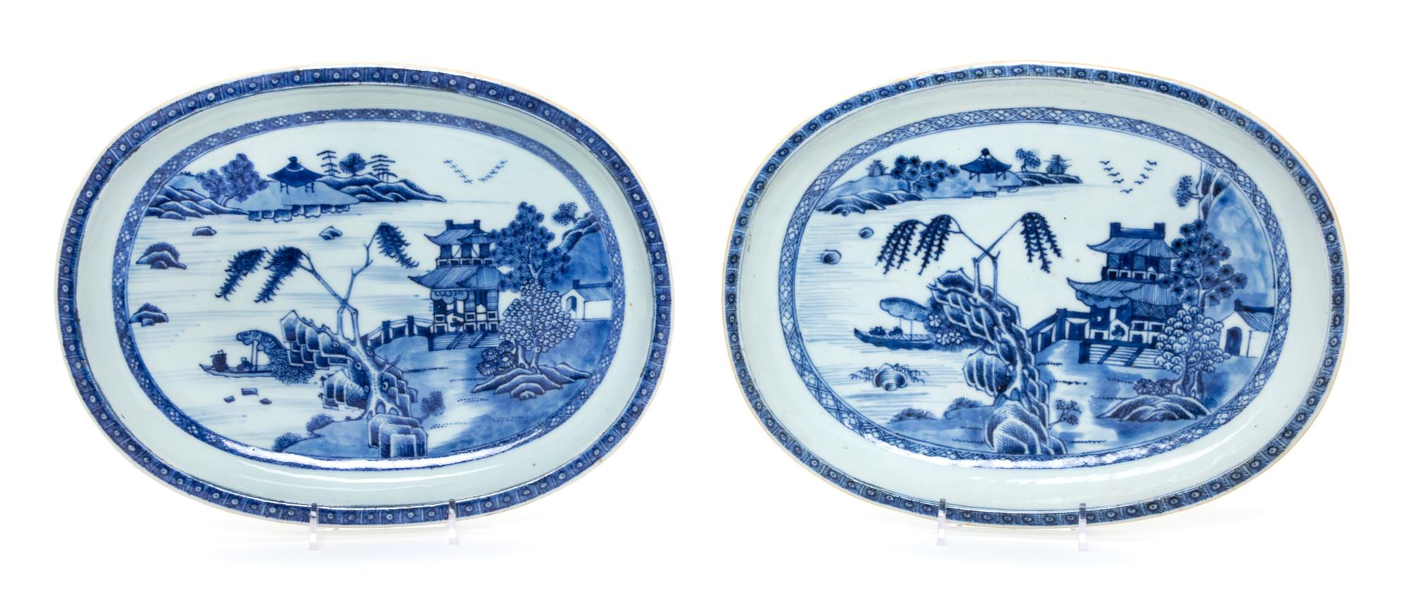 Two Canton Export Porcelain Platters Width 11 1/2 inches. — 19TH CENTURY