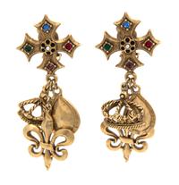 A Pair of Royal Motif Earclips,