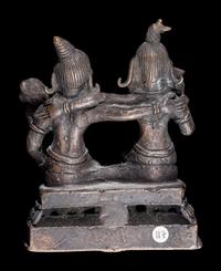 An Indian Bronze Group of Shiva and Parvati with Ganesha