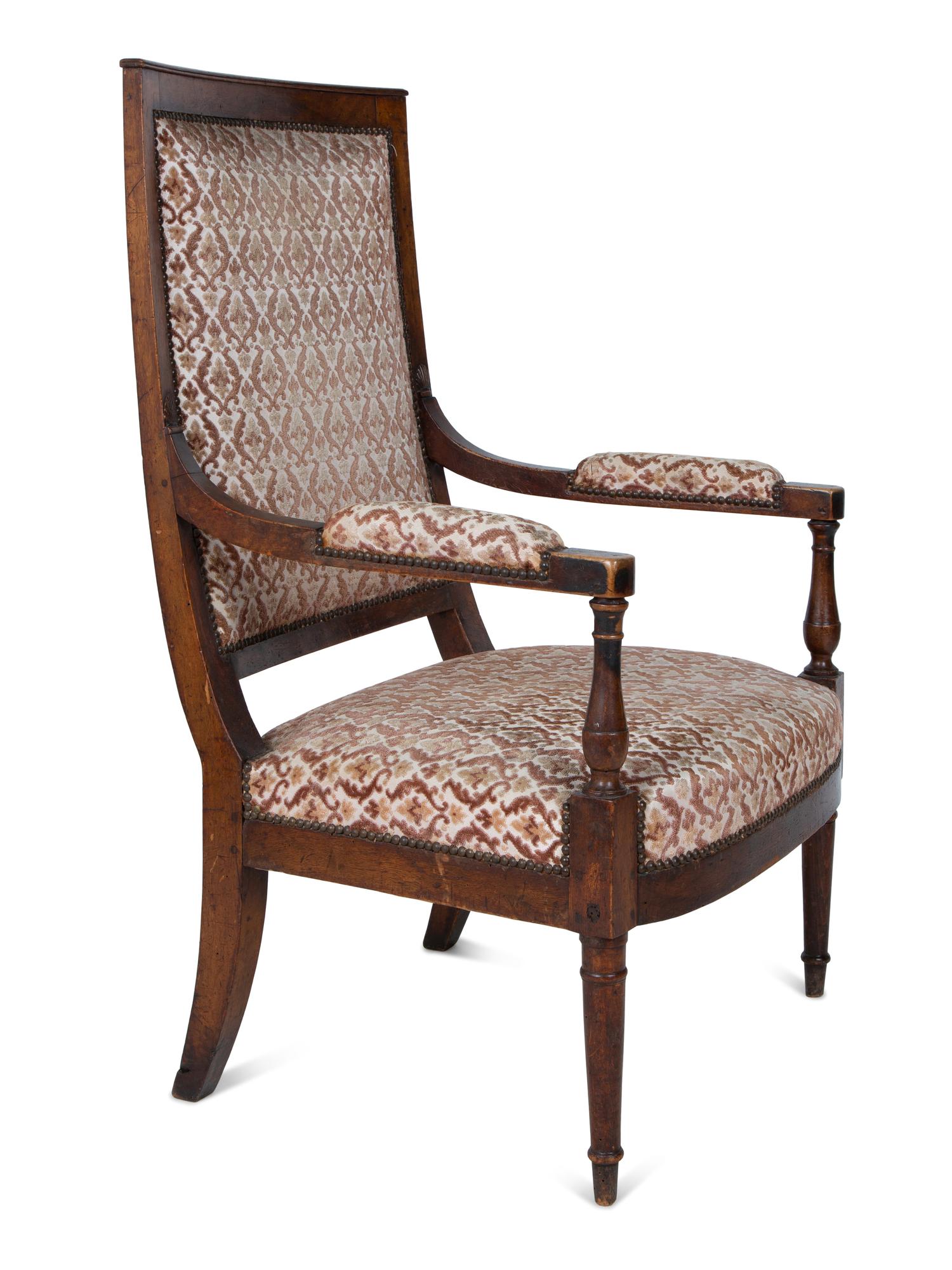 An Empire Style Mahogany Fauteuil — LATE 19TH/EARLY 20TH CENTURY