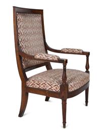 An Empire Style Mahogany Fauteuil — LATE 19TH/EARLY 20TH CENTURY