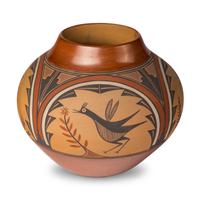 Dominique and Maxine Toya (Jemez, 1971-2023 / b. 1948) — Polychrome Jar, with Birds and Cornstalks