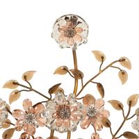 A Pair of Continental Glass Flowerhead and Gilt Metal Sconces